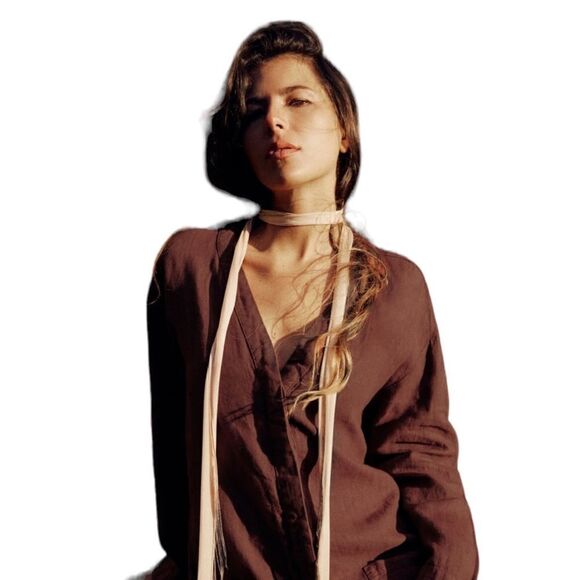 ZARA | Brown | FULL LENGTH LINEN JUMPSUIT - Picture 6 of 10